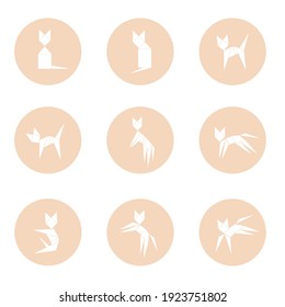 Cat sphinx tangram icon set from geometry shapes on a circle background. Highlight covers. Nine icons. Education for the children. Alternative communication. 
What Kind Of Cat Are You?