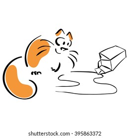 Cat and spilled milk