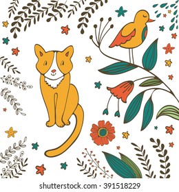 Cat in spring