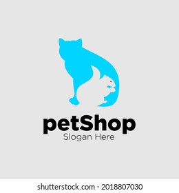 cat and squirrel logo image for the best pet shop business venture, animal template image icon symbol