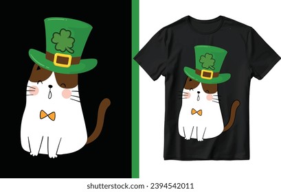 cat st. patrick's day to shirt design, st patrick's day.