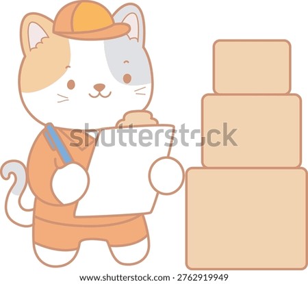 A cat stacks boxes neatly.