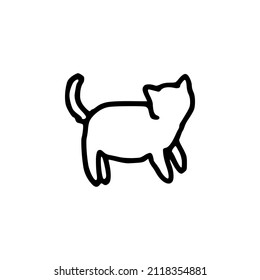 The cat is standing and dashing. Simple illustration.