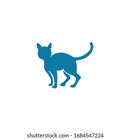 cat standing logo design vector