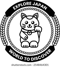 A cat is standing in the middle of a circle with a rope around it