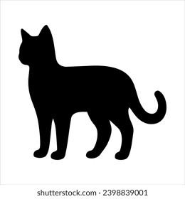 A cat standing vector silhouette