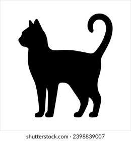 A cat standing vector silhouette