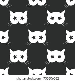 cat star eyes face pattern
