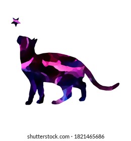 Cat Star Logo Oily Paint Style Stock Vector (Royalty Free) 1821465686 ...