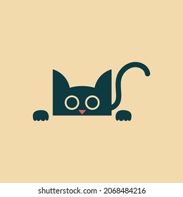 Cat stare illustration, suitable for logo, mascot, etc. 