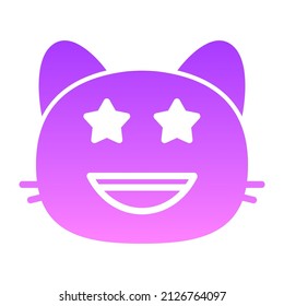 cat starred I Glyph Gradient icon design