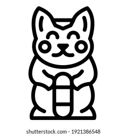 Cat statuette icon. Outline cat statuette vector icon for web design isolated on white background