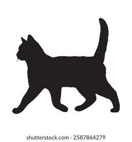 Cat Stencil Silhouette - Perfect Cat Vector for DIY Crafts
