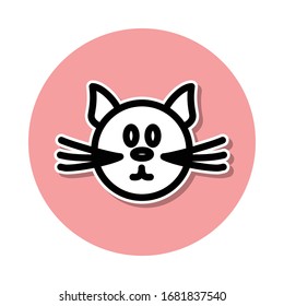 cat sticker icon. Simple thin line, outline vector of web icons for ui and ux, website or mobile application