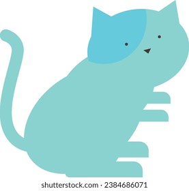 cat sticker style flat illustration vector