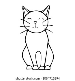 Cat drawing– stock illustration