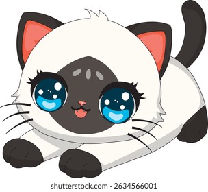 Cat Stretching Chubby Cartoon Vector