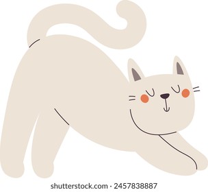 Cat Stretching Pet Vector Illustration