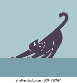 The cat is stretching. Vector illustration EPS10