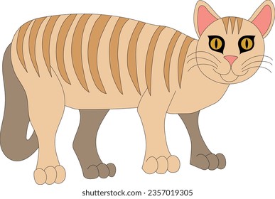 gato con ilustración de rayas aislado
