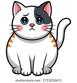 Cat with stripes and spot vector doodle illustration for design