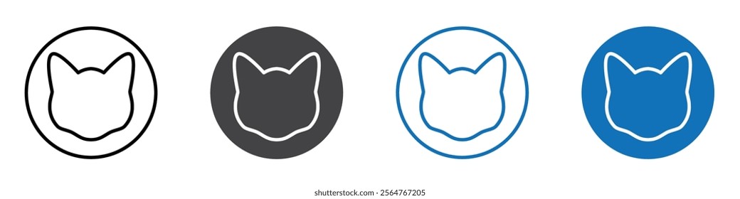 Cat structure icon flat editable icon mark set.