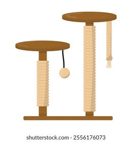 Cat Stuff Vector Illustration - Cat Scratching Pole