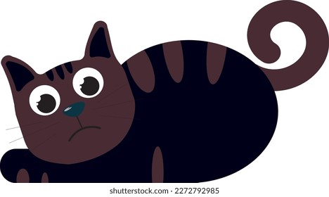 A cat in the style of flat. Vector file for designs.