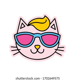 Cat Style with sunglass illustration