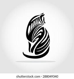 Cat stylized silhouette.Vector.EPS8