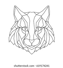 Cat stylized triangle polygonal model
