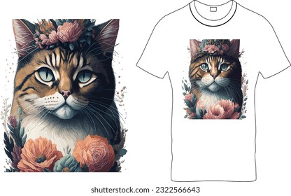Cat Sublimation T-Shirt-Design Ai Prompts