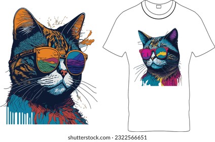 Cat Sublimation T-Shirt-Design Ai Prompts