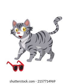 Cat with sunglass Illustration Vector