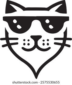 A cat with sunglass style vector 