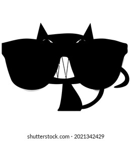 cat with sunglasses kitten wo long design vector illustration for use in design and print wall art poster canvas