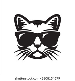 Cat in sunglasses silhouette