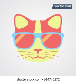 cat in sunglasses vector illustration