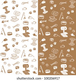 cat supplies seamless pattern