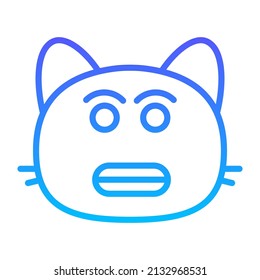 cat surprised Line Gradient Icon Design
