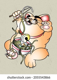 cat sushi kawaii food graphic