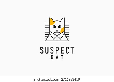 Design de ícone de símbolo de logotipo suspeito de gato