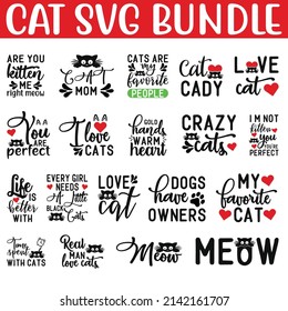 Cat SVG Bundle.Cat  T-shirt Design SVG Bundle.