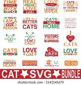 Cat Svg Bundle Tshirt Design Svg Stock Vector (Royalty Free) 2143145679