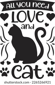 Cat SVG Craft T-Shirt Design 