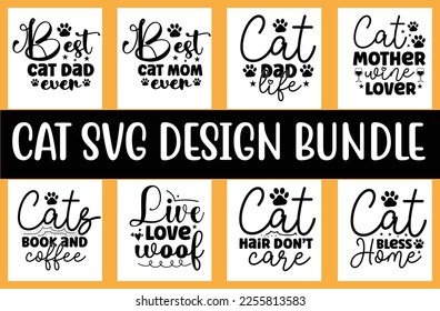 Cat svg design bundle eps