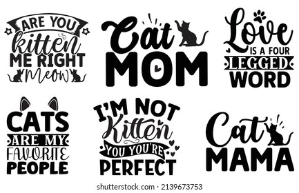 Cat SVG T shirt Design Bundle