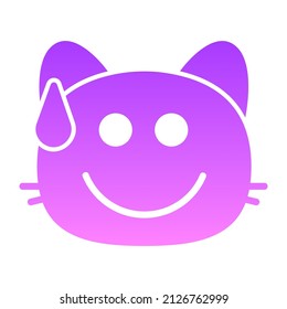 cat sweat I Glyph Gradient icon design