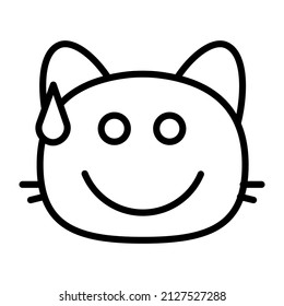 cat sweat I Line Black Icon Design