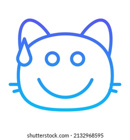 diseño de iconos de gradiente de línea I de sudor de gato